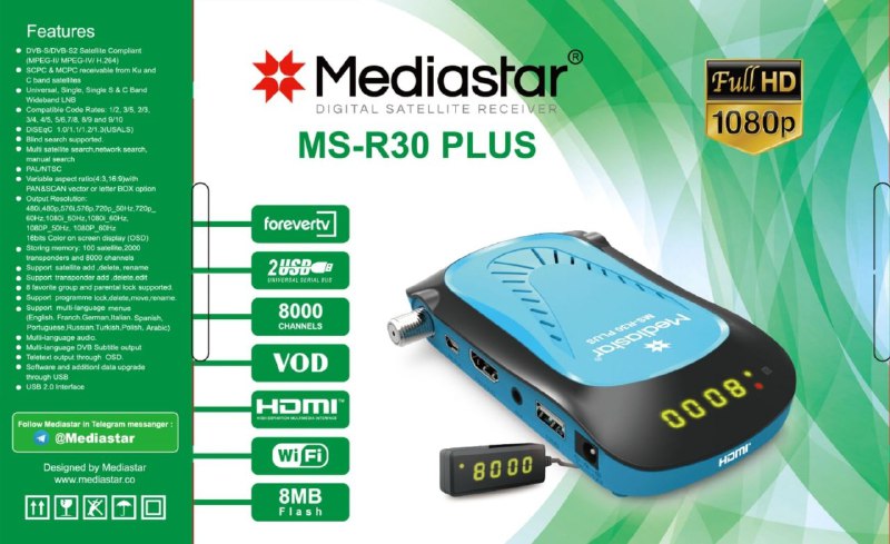 MEDIASTAR MS-R30 PLUS RECEIVER